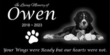 Personalized Pet Stone Memorial Grave Marker Granite Plaque Human headstone Dog