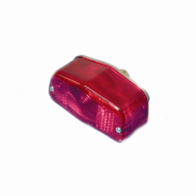 Bike-It Red Motorcycle Lucas Type Tail Light Universal Chrome
