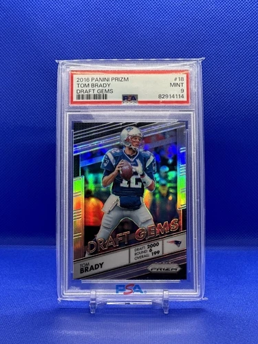 2016 PANINI PRIZM #18 TOM BRADY SILVER REFRACTOR DRAFT GEMS PATRIOTS PSA 9