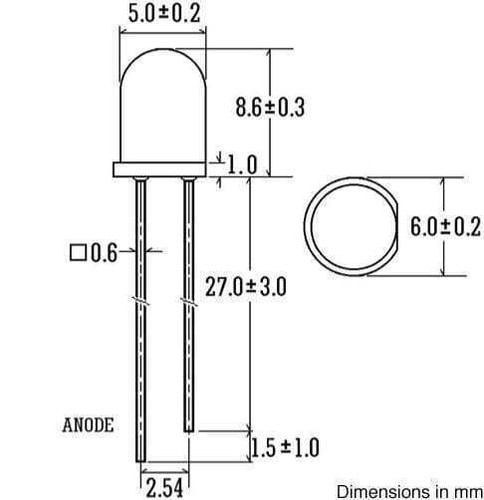 Diodo LED difuso gran angular redondo blanco LED brillante | Cantidad 2,10,25 | Envío a EE. UU. - Imagen 3 de 4