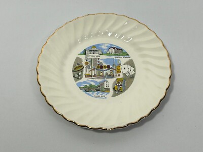 VTG Reno Nevada Souvenir Plate 6.5'' Biggest Little City Gambling UNV Truckee