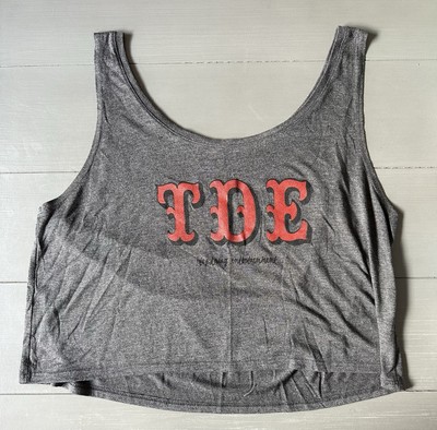 Top Dawg Ent. TDE Women s Crop Top Tank Size L/XL Gray Kendrick Lamar Ab-Soul