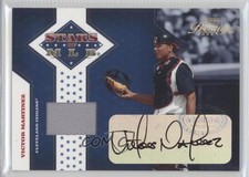 2005 Playoff Prestige Stars of MLB Jerseys 38/50 Victor Martinez Auto 0a1