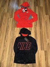 Nike NEW Boys L Large 14/16 Dri-fit Cotton Hooded Sweatshirt Lot Of 2 Hoodie
