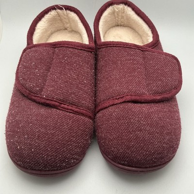 LongBay Womens Adjustable Slippers Memory Foam Cozy Sz 9 Diabetic House Shoes