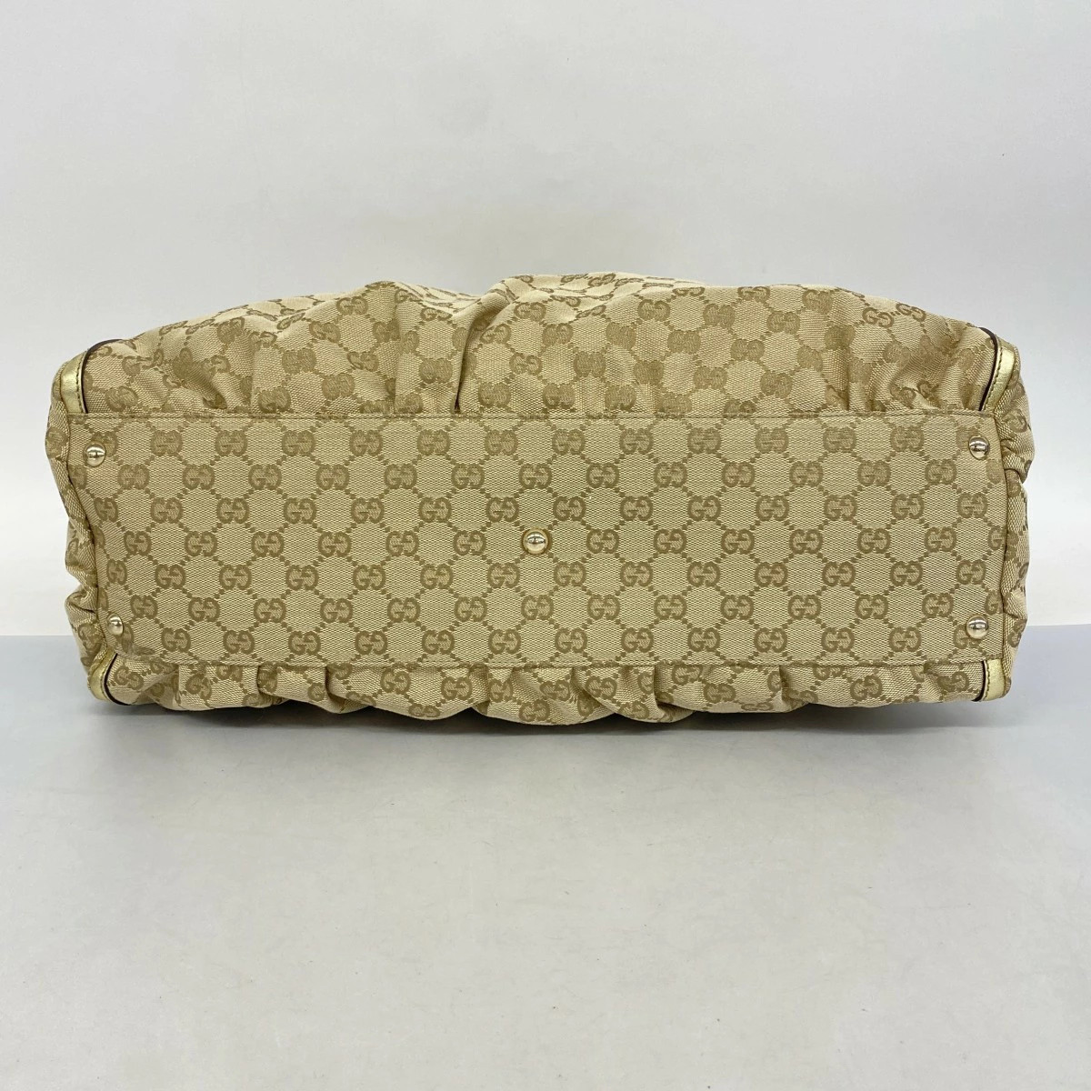 Gucci GG Canvas Abby Handbag Beige Brown Gold Logo Women's thumbnail 3