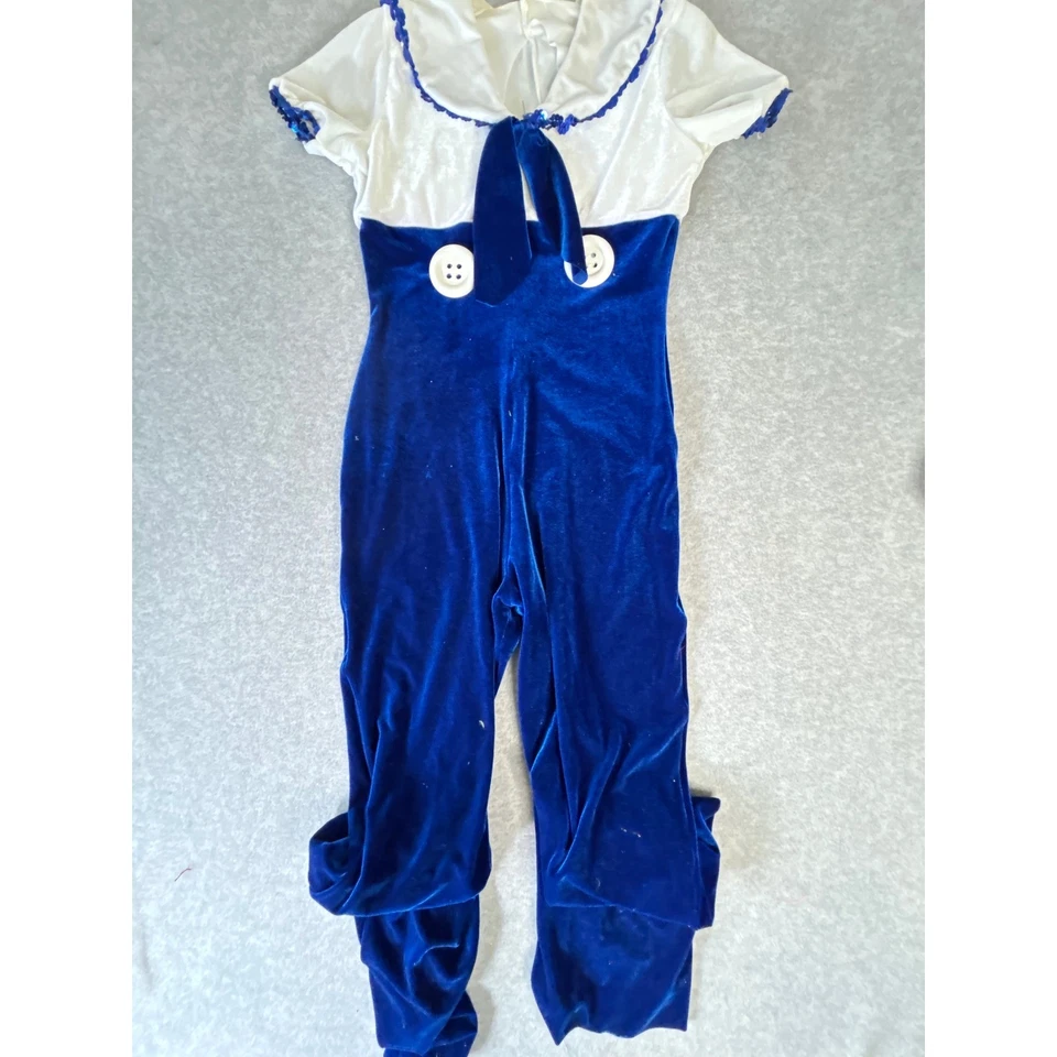 Mono de marinero vintage Art Stone azul real de terciopelo para mujer disfraz disfraces Foto 2 de 4