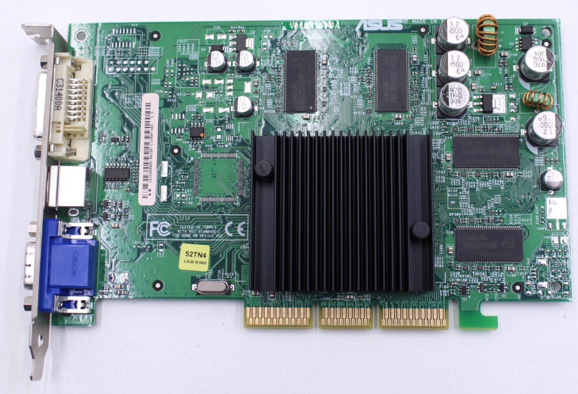 Asus V9520 Nvidia GeForce FX 5200 AGP 4x 128MB DDR VGA DVI S-Video