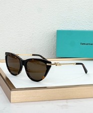Tiffany  Co. TF4253F Sunglasses Cat Eye Havana Gold Knot Brown Lens 55-16-145
