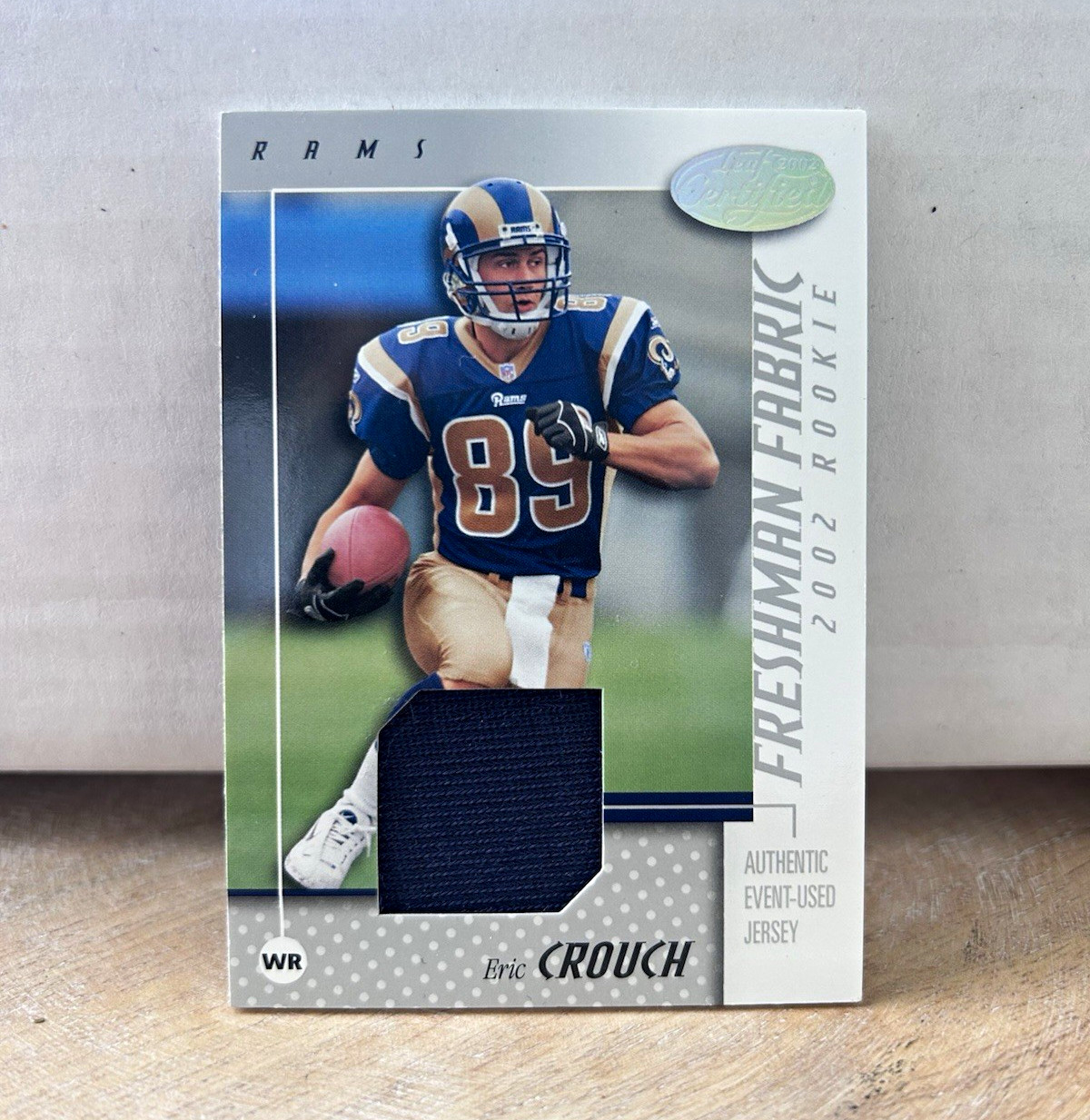 Donruss 2002 Leaf Certified Eric Crouch Freshman Fabric RC MEM /800 #106