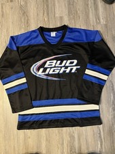 Vintage Bud Light Hockey Jersey Mens XL Official Beer Anheuser-Busch St Louis#00