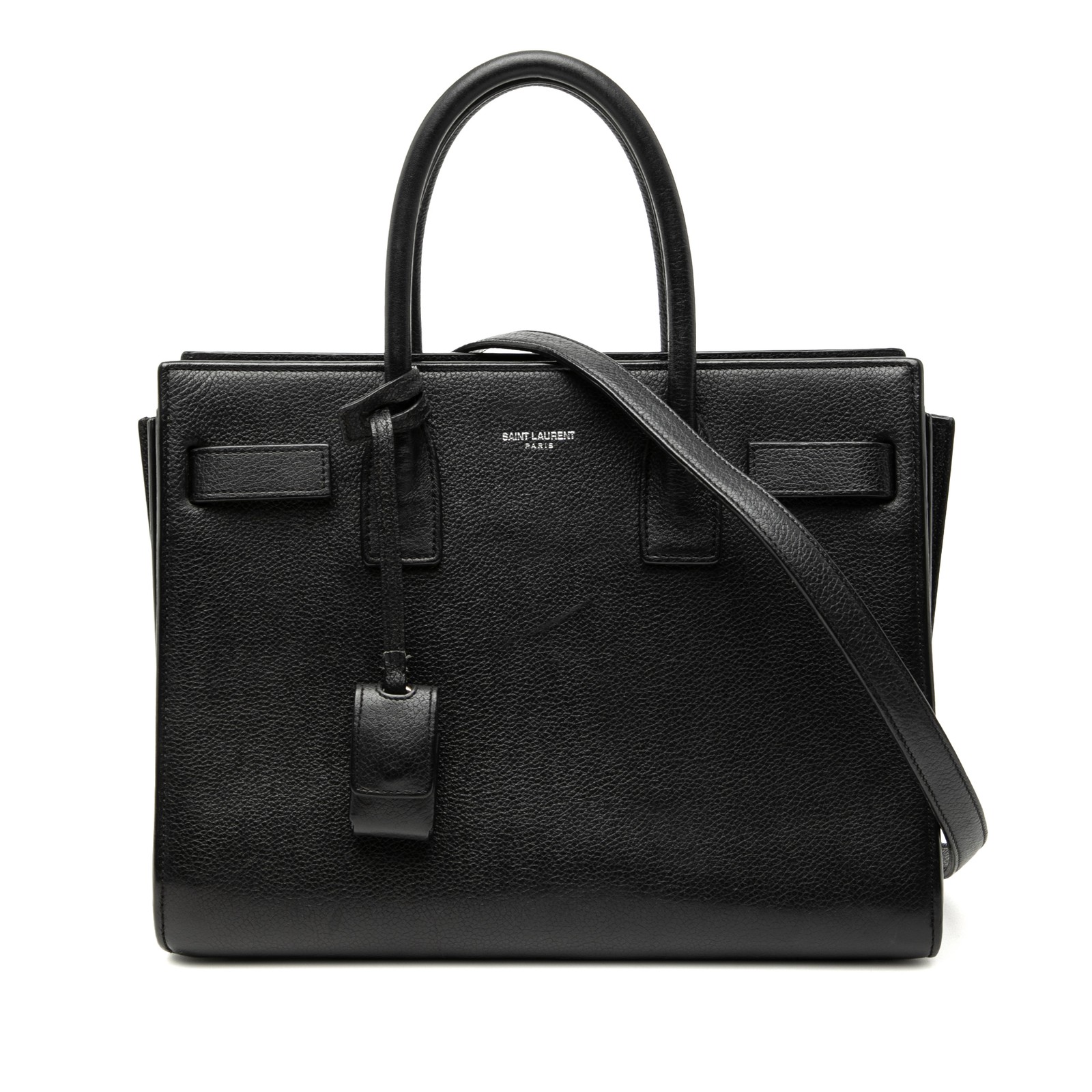 Saint Laurent Baby Leather Sac De Jour Satchel Pre-Loved Black