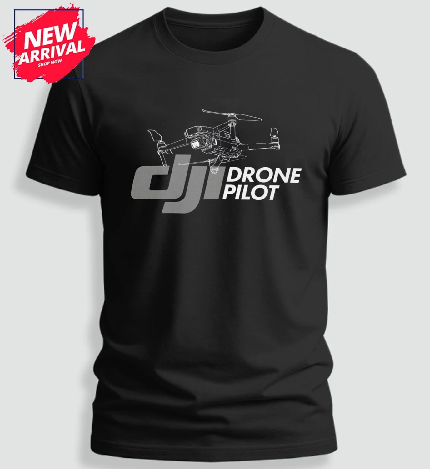 Dji Drone Pilot Drone Operator Active Logo Heavy Cotton T-Shirt - USA Size-image