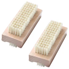 Dual-Sided Non-Slip Wooden Hand and Nail Brush Heavy-Duty Fingernail Scrub for C