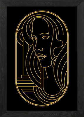 GEOMETRISCHES VEKTOR MÄDCHEN gerahmtes Wandbild Poster Leinwanddruck Bild