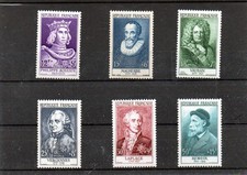 FRANCE série complète de timbres de 1955 n° 1027 à 1032 * TB voir scans