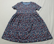 Old Navy's Girls Short-Sleeve Ribbed Dress MK1 Navy Ditsy Floral Size 6T NWT