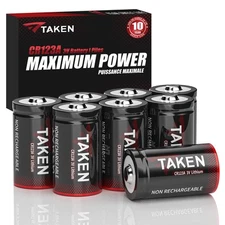 CR 123A Lithium 3v 8 Pack, 10-Year Shelf Life 1600mAh 123A Batteries for Secu...