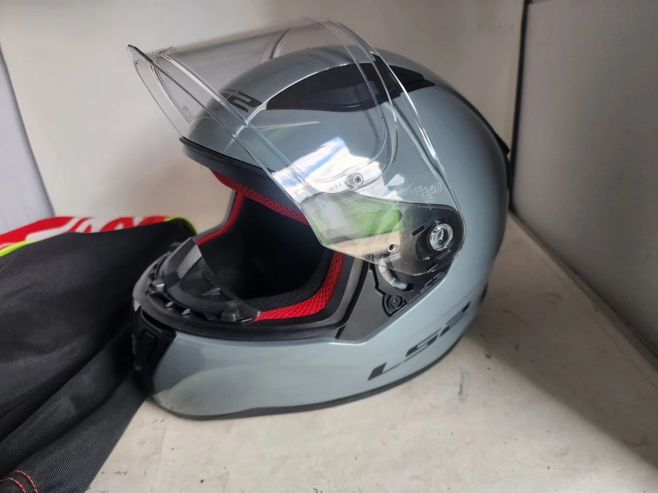 LS2 RAPID full face gray nardo grey moto helmet used sz l - Image 4 of 4