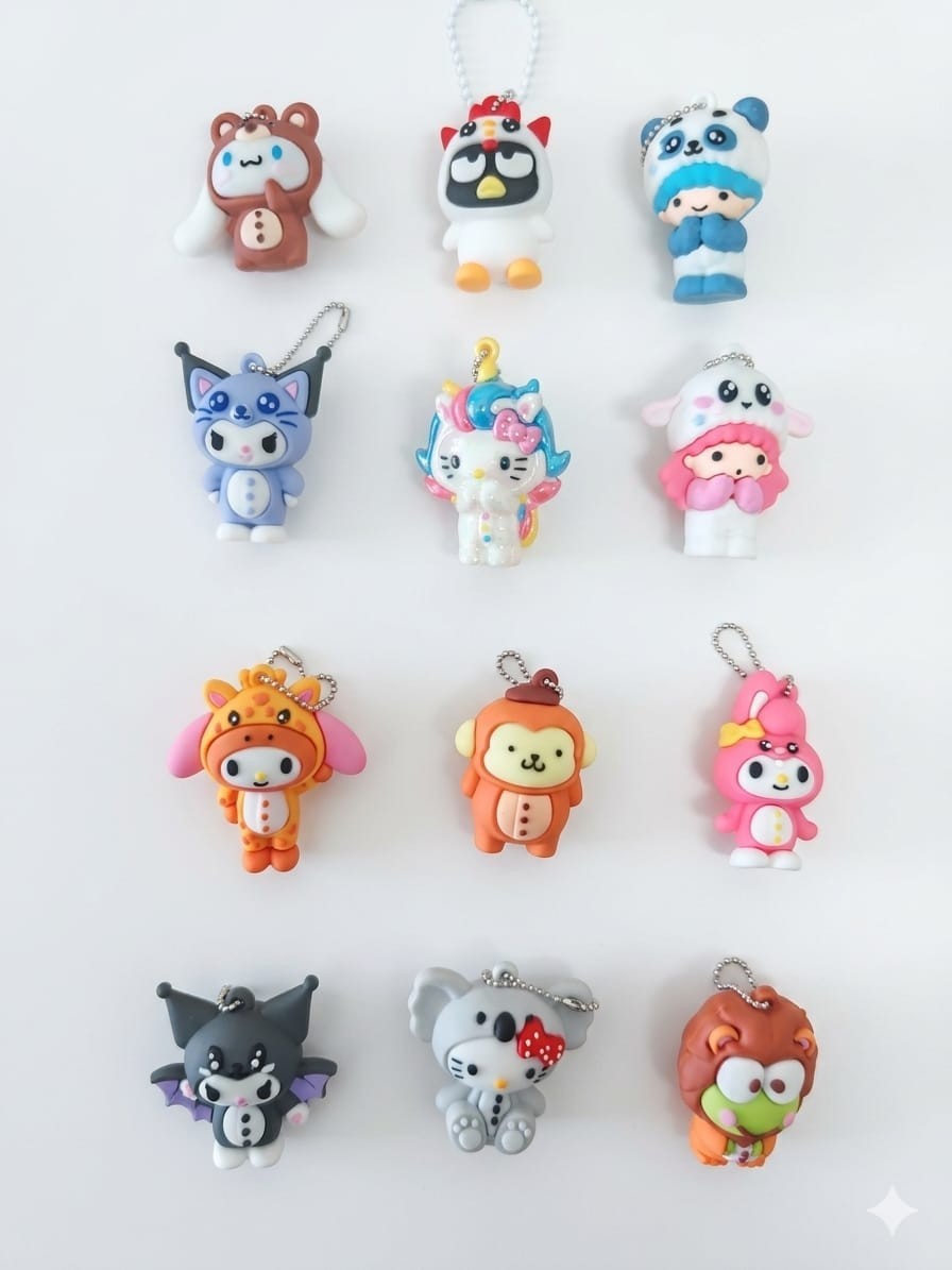 Hello Kitty and Friends Pajama Party - Set Portachiavi Sanrio Figure 3D
