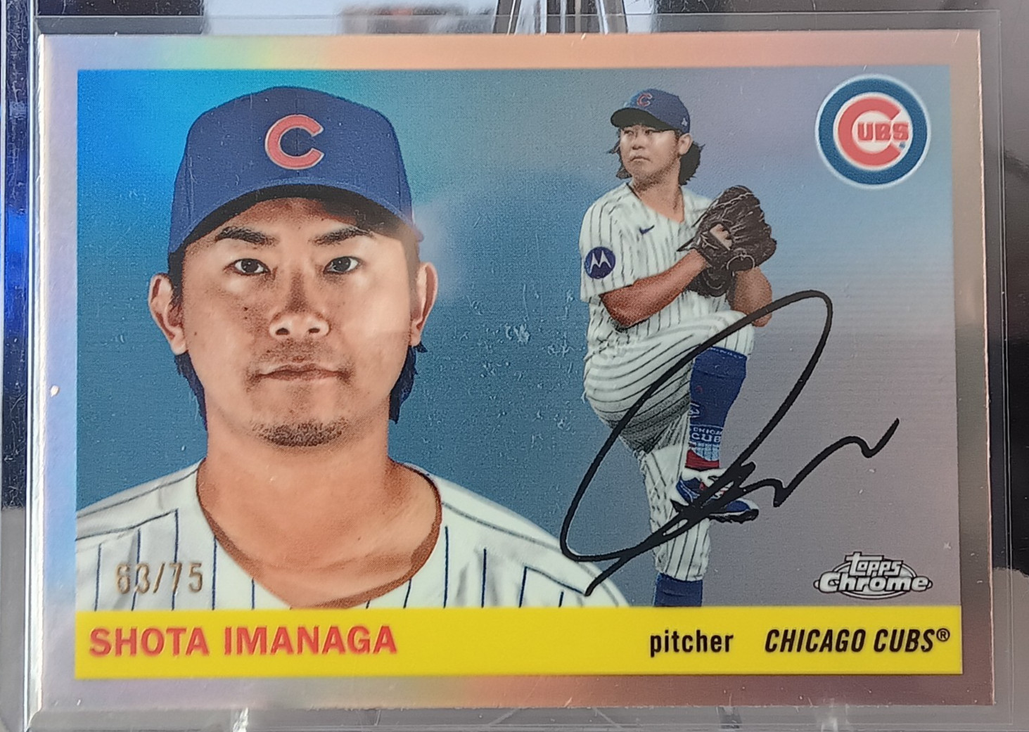 SHOTA IMANAGA - 2025 TOPPS CHROME PLATINUM ROSE GOLD REFRACTOR SP 63/75 CUBS