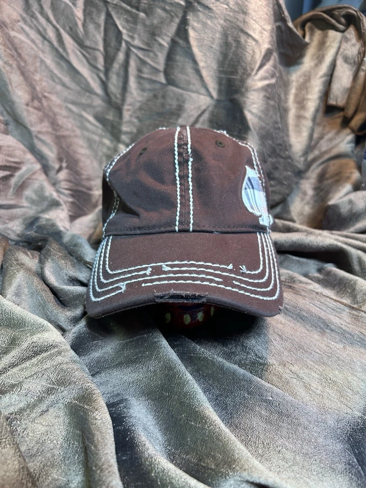 Винтажный трейлер коричневый с клетку Ace крышка вышитый логотип L/XL выветренный Билл EUC! - Изображение 2 из 4