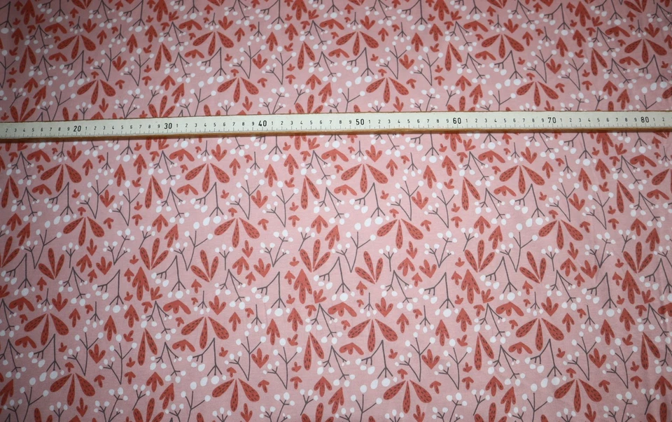 Baumwolljersey-Druck, Blumen-Optik, rosa, ca. 156 cm, Mat: 100 BW --- Meterware - Bild 4 von 4