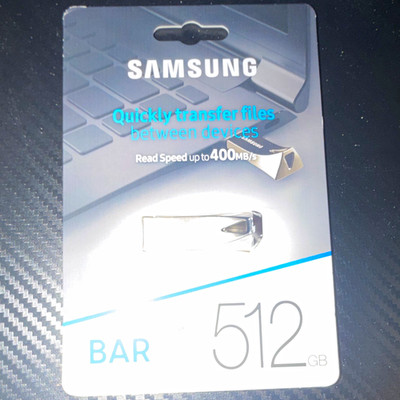 Samsung BAR Plus 512GB USB 3.2 Gen 1 USB-A Silver Flash Drive 400MB/s