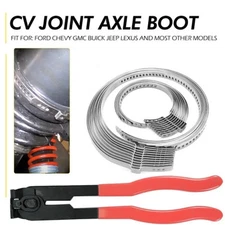 Universal CV Joint Axle Boot Clamp Pliers Tool w/ 20 Crimp Bands For Auto / ATV