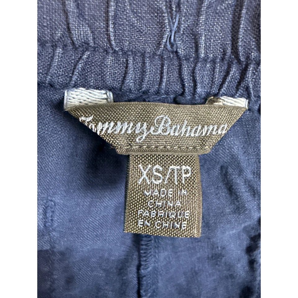 Pantalones Tommy Bahama de lino calce relajado cintura con cordón para mujer talla XS azul crucero Foto 3 de 4