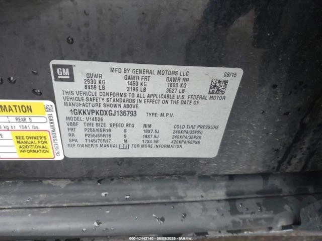 Espejo retrovisor interior delantero central usado se adapta a: 2016 GMC Acadia nuevo estilo emblema Foto 2 de 4