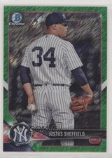 2018 Bowman Chrome Prospects Green Shimmer Refractor 41/99 Justus Sheffield 8we