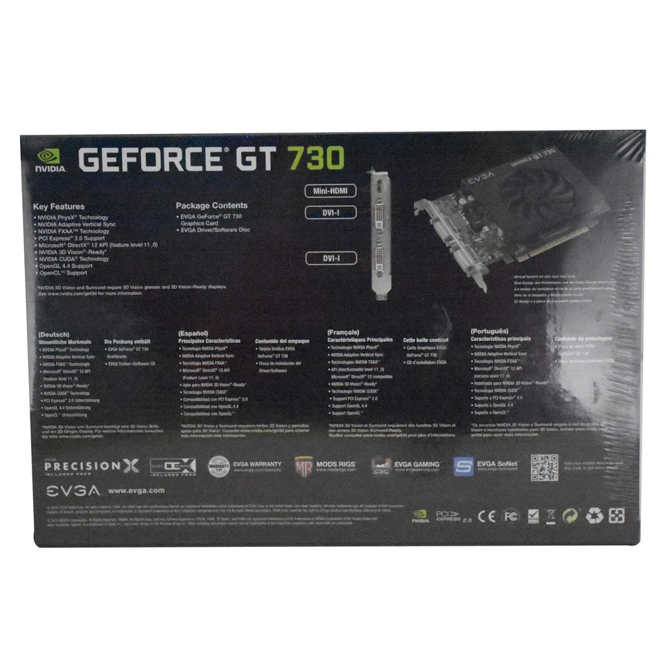 EVGA GeForce GT 730 1GB DDR3 PCIe 2.0 Dual DVI Mini-HDMI 4K GPU Card 01GP32731KR - Image 3 of 4