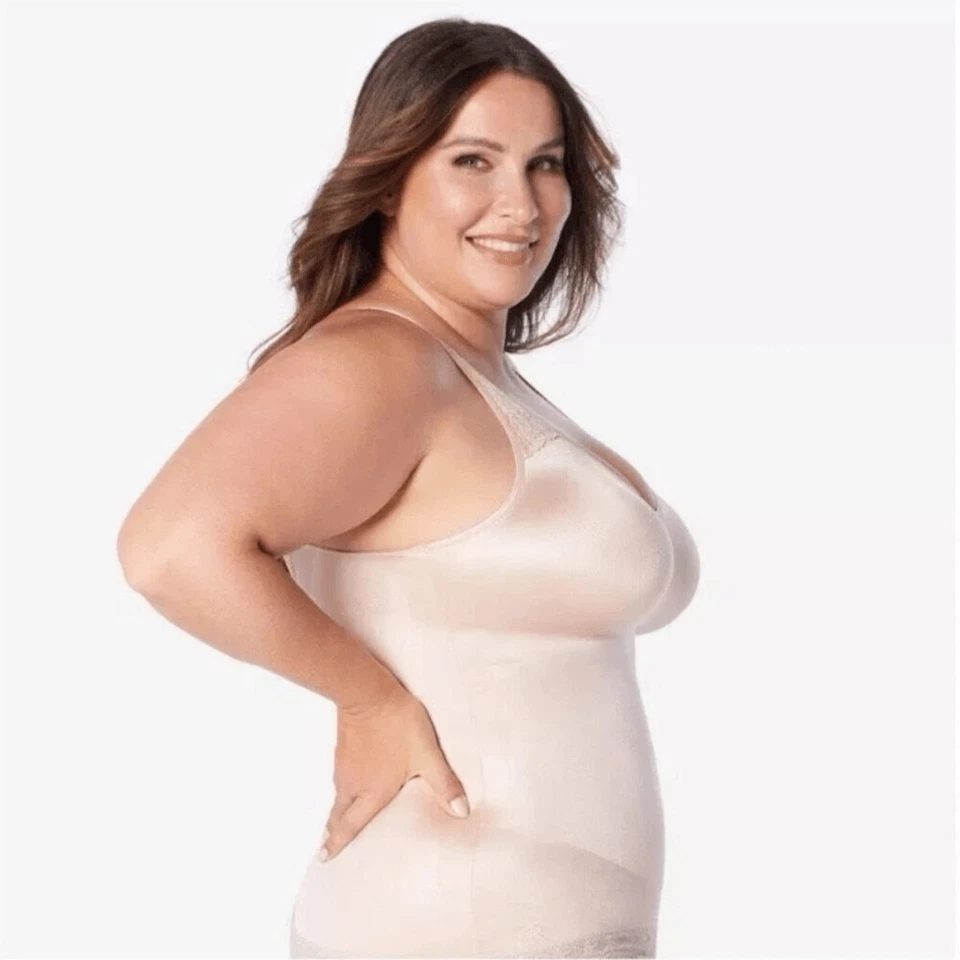 Nuevo Rubí Cinta Pin-Up Encaje Cami Pálido Desnudo 44 Foto 3 de 4