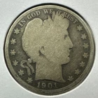 1901 50C Barber Half Dollar, Contains 0.3617oz of SILVER (88238)