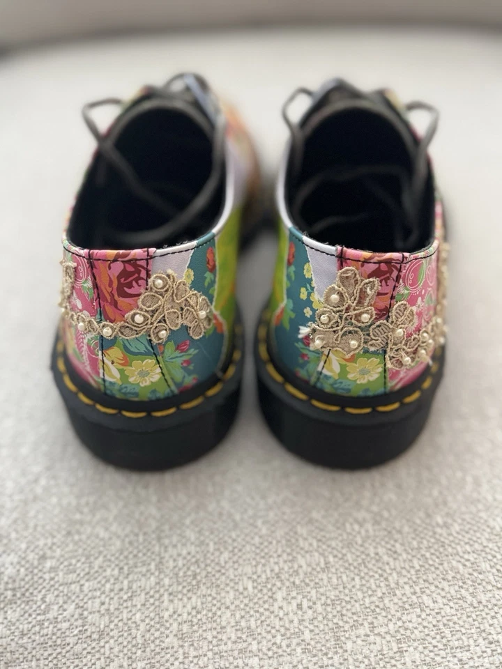 Dr Martens Air Wair Size 39 Smith Daze Multi Colored Floral Lace Up Oxfords - Image 3 of 4