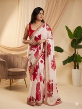 Bollywood Style Saree Blouse New Indian Designer Pakistani Party Wedding Sari