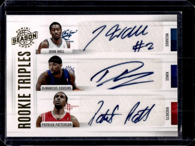 2010-11 Season John Wall DeMarcus Cousins Patrick Patterson EX Rookie Auto #/10
