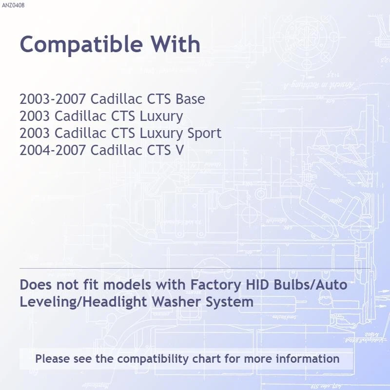 Juego de faros proyectores de lente transparente negros con halo para Cadillac CTS 2003-07 sin HID Foto 3 de 4