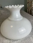 Vtg 10" Fitter White Milk Glass Crimp Top Tam-O-Shanter Lamp Shade