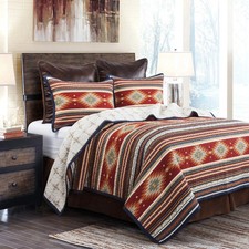 Del Sol Southwestern Country Farmhouse Reversible Full/Queen 3 Pc Quilt Set