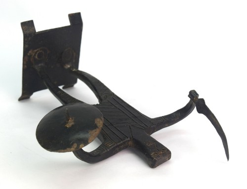 Antigua figura de guerrero de hierro de colección con espada y escudo única decoración del hogar G41-130 - Imagen 5 de 9