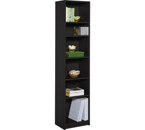 Tall Narrow Bookcase Black Storage Shelving Unit Cupboard Display Image Is Loading Tall Narrow Bookcase Black Storage Shelving Unit Cupboard