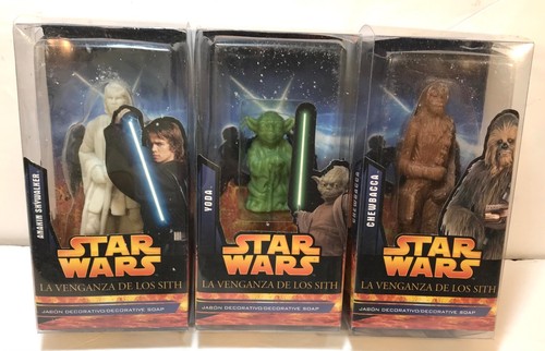 3 RARE STAR WARS REVENGE OF THE SITH SOAP SPANISH MEXICO VERSION NEW IN BOX