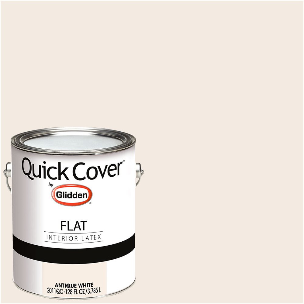 Glidden Quick Cover Interior Latex Paint Flat, White, 1 Gallon 