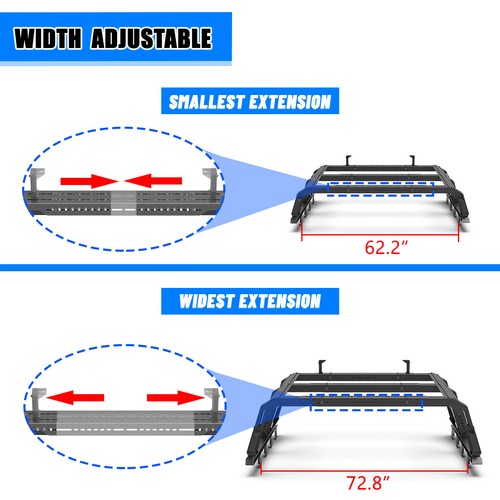 Universal Sports Roll Bar Full-size Pickup Trucks For 2000-2021 Toyota Tundra - Picture 8 of 14