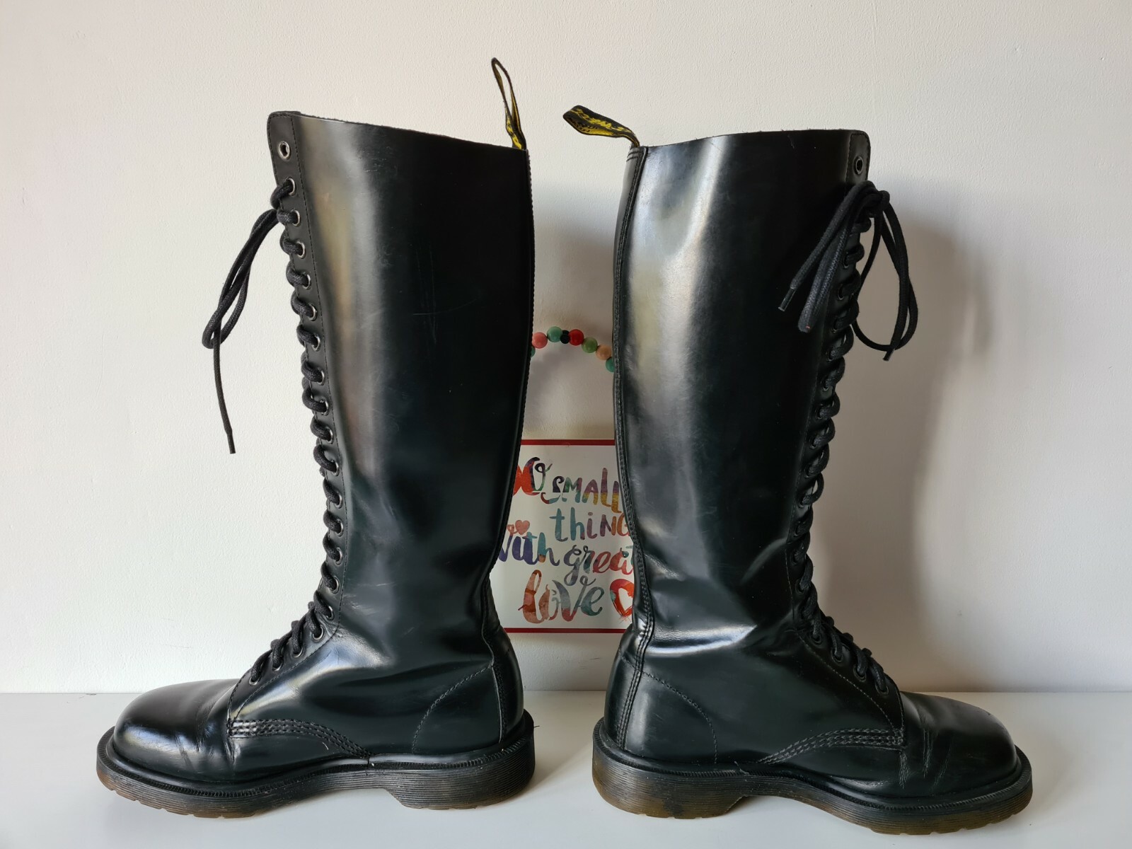 Dr Doc Martens 1420 20 eye black knee high boots limited edition UK6 EU39  US8 | eBay