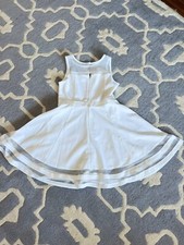 Calvin Klein Girl's Sleeveless Back Zip Party Dress Whipped Cream Size 14