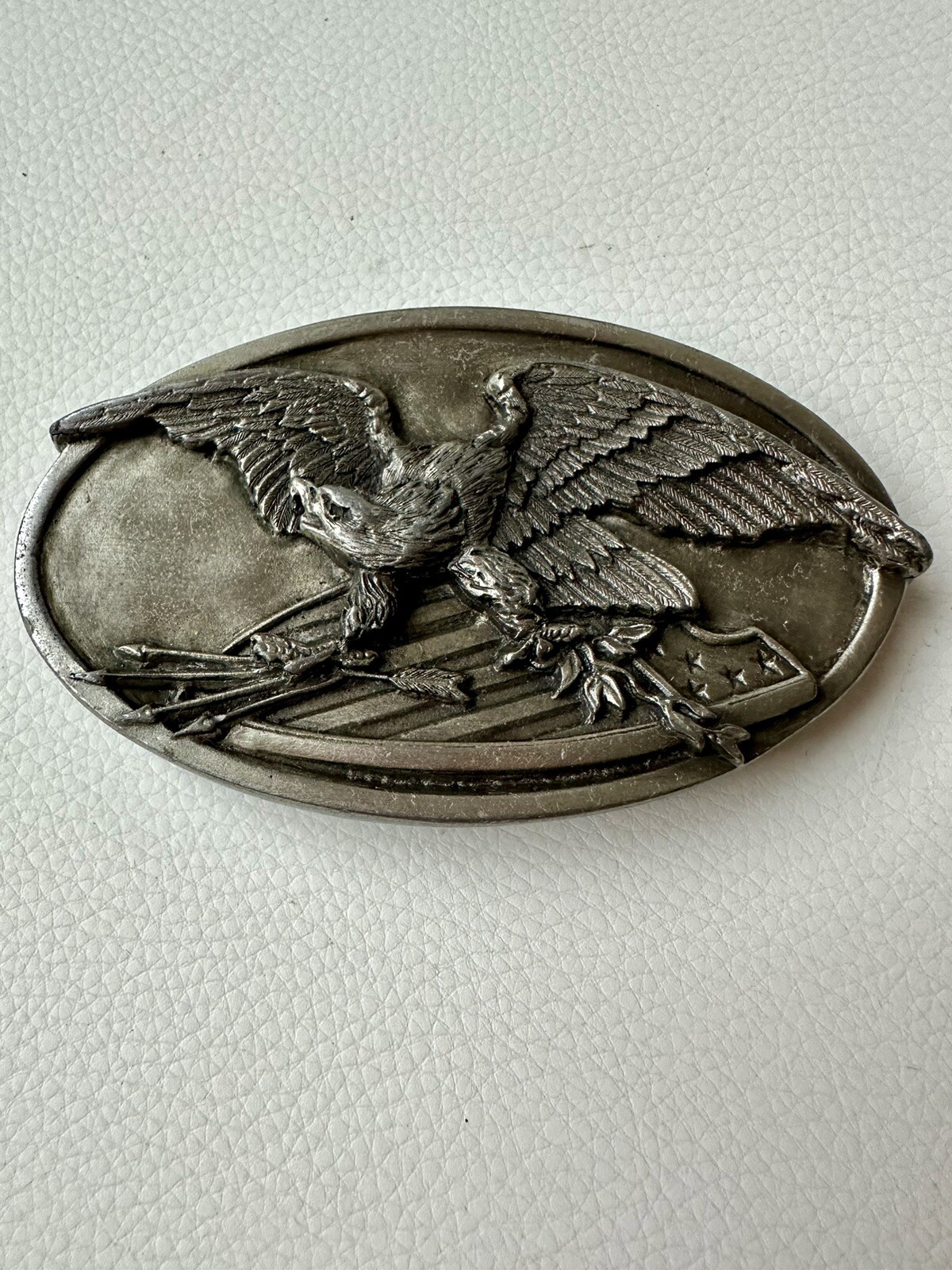 Bergamot Brass Works American Eagle Pewter Belt Buckl… Gem