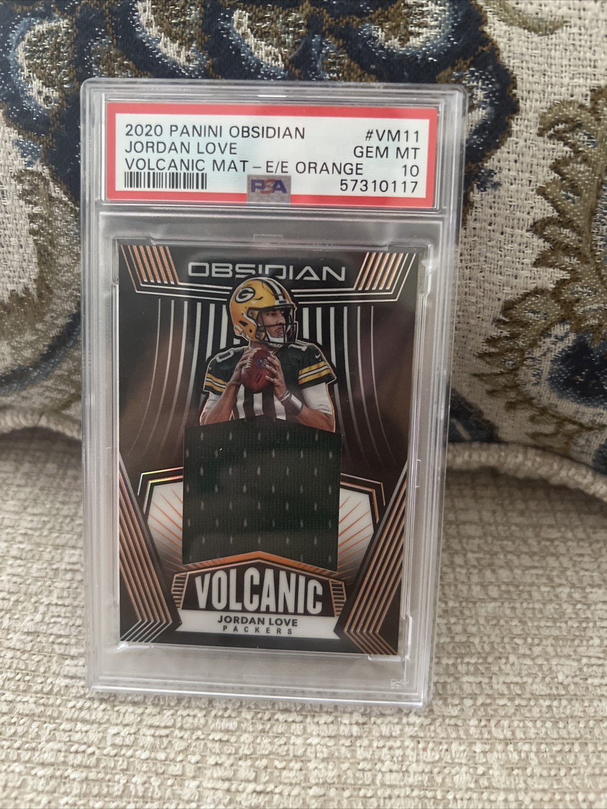 Jordan Love Panini Obsidian Volcanic Material #VM11 Electric Etch-Orange